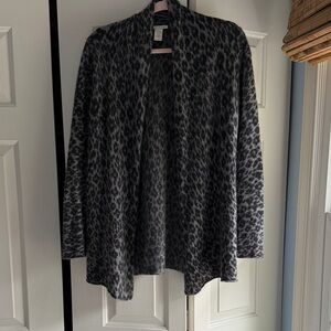 Leopard Print Open Front Cardigan